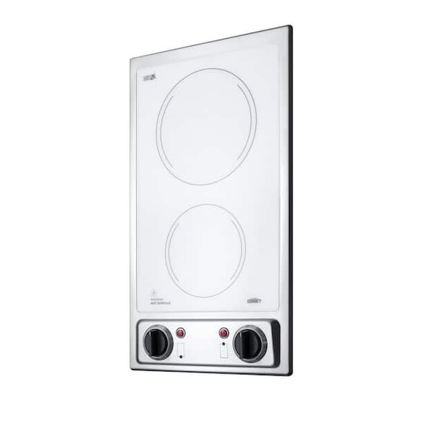 12 in. Radiant Electric Cooktop in White with 2 Elements
