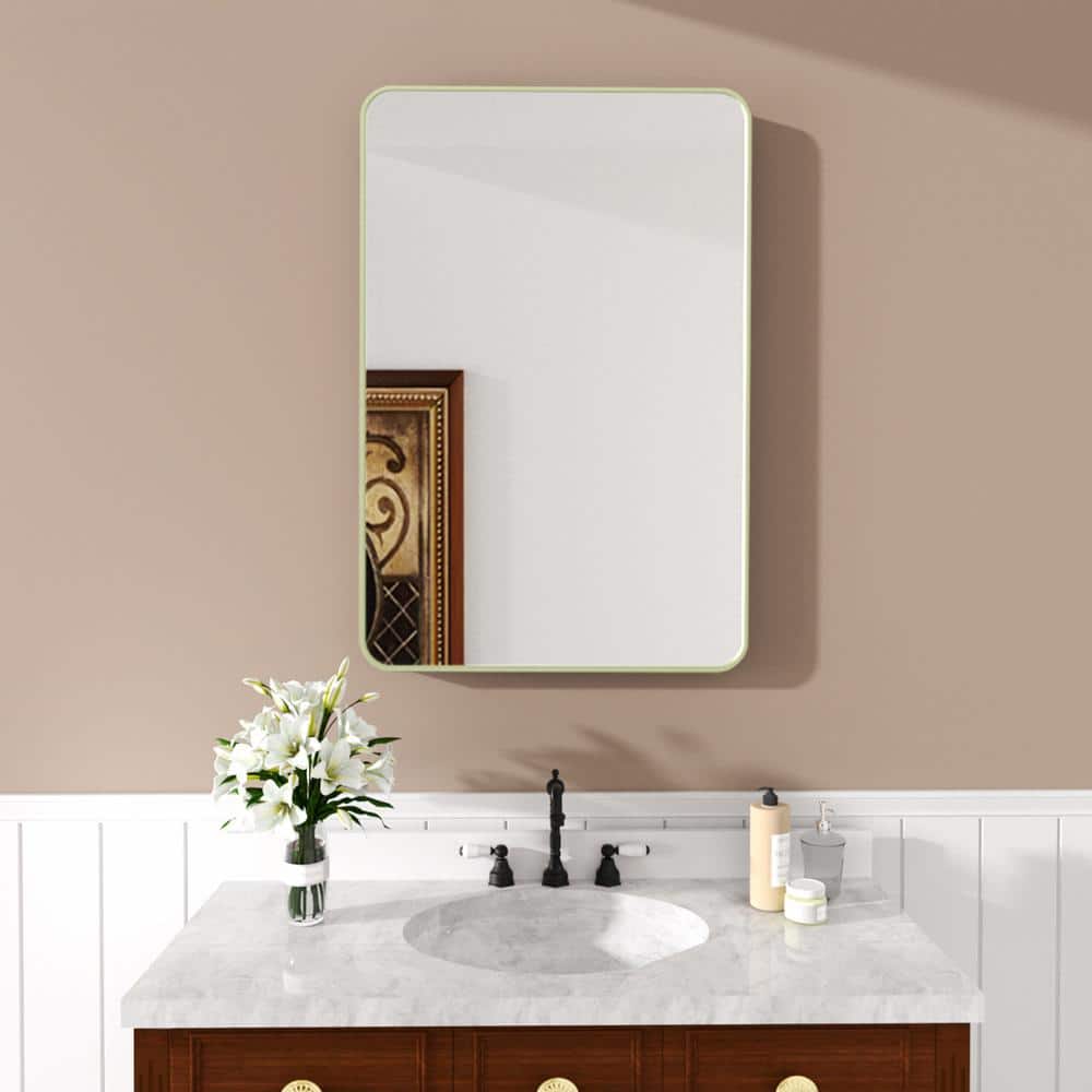 Hermitage Bath Cosy 24 in. W x 36 in. H Rectangular Framed Wall Bathroom Vanity Mirror in matte ...