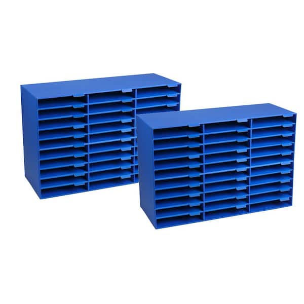 AdirOffice 30-Slot Blue Classroom File Organizer (2-Pack)