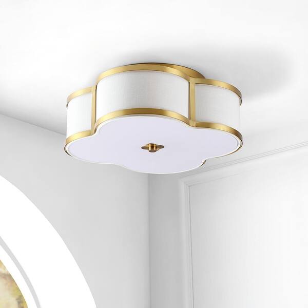 white and gold flush mount lighting