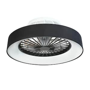 18.5 in. Integrated LED Indoor Black Ceiling Fans with Remote, 5 Blades Enclose Ceiling Fan