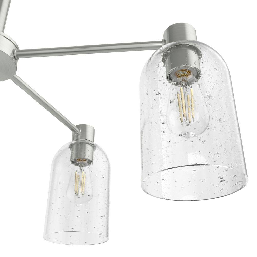 Lochemeade 5-Light Brushed Nickel Seeded Glass Chandelier