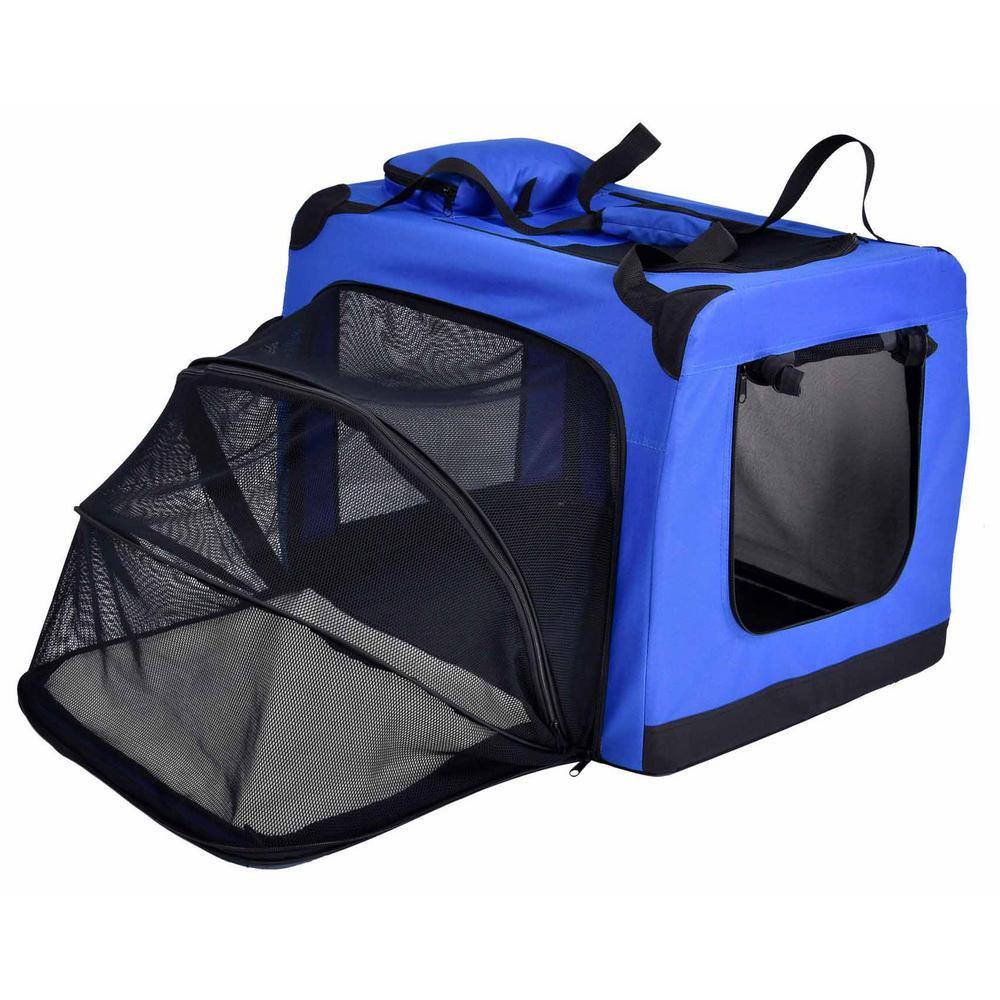 Extra Small Blue Nylon Soft-Folding Expandable Pet Crate
