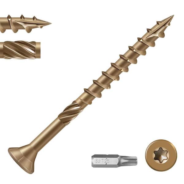 Bronze Rust Resistant Epoxy Coated Heavy-Duty Torx Drive Head Deck Screws for Timber and Fence (55-Pack)