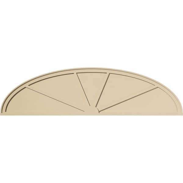 Ekena Millwork 80-in W x 21-in H x 2-in P Elliptical 4-SpokeSignature Urethane Pediment, Primed Tan