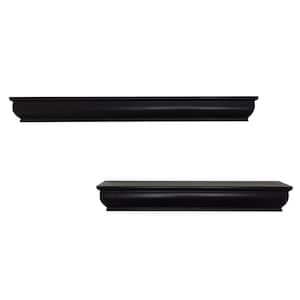 14/18 in. L x 1.75 in. W Profile Floating Espresso Ledge (2-Piece)