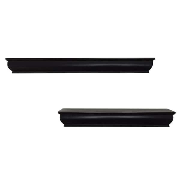 Home Decorators Collection 14/18 in. L x 1.75 in. W Profile Floating Espresso Ledge (2-Piece)