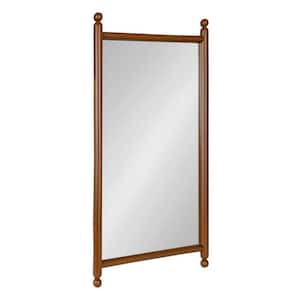 Spindlar Walnut Brown 24 in. W x 41 in. H MidCentury Rectangle Wood Framed Mirror