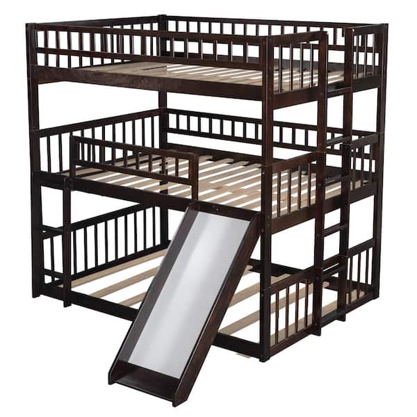 bunki Bunk Beds Full over Full Stairway in Dark Cherry