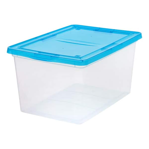 IRIS 58-Qt. Storage Box in Clear with Teal Lid