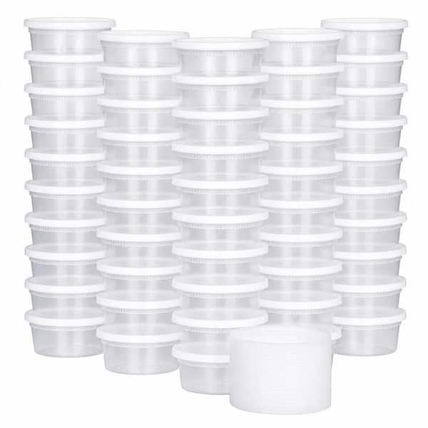 60 Sets 8 oz. Plastic Airtight Food Storage Containers with Lids, BPA Free, Food Grade, Freezer Safe, Microwave Safe