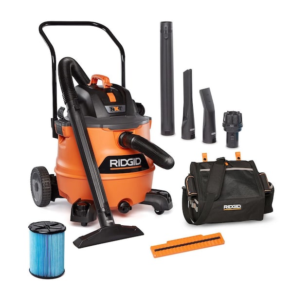 16 Gal. 6.5 Peak HP NXT Shop Vacuum HD1800 Wet Dry Vac with Cart, Fine Dust Filter, Hose, Accessories and Storage Bag