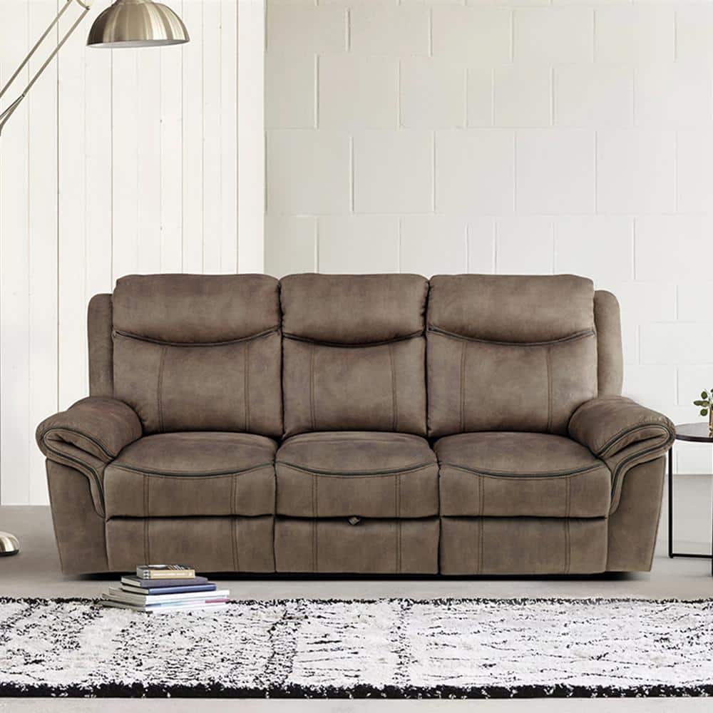 Creeley 88.5 in. W Straight Arm Faux Leather Rectangle Manual Reclining Sof