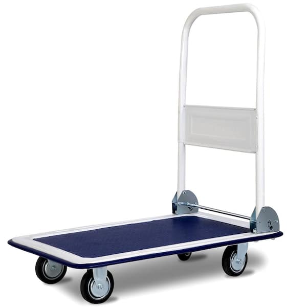 330 lbs Capacity Foldable Platform Cart Dolly, Push Hand Truck for Warehouse and Home, Black