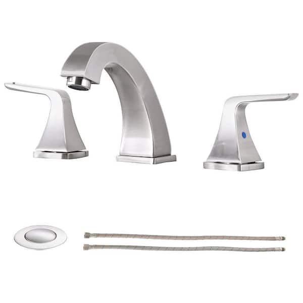 ABA 8 in. Widespread 2-Handle Bathroom sink Faucet in Spot Defense in brushed nickel