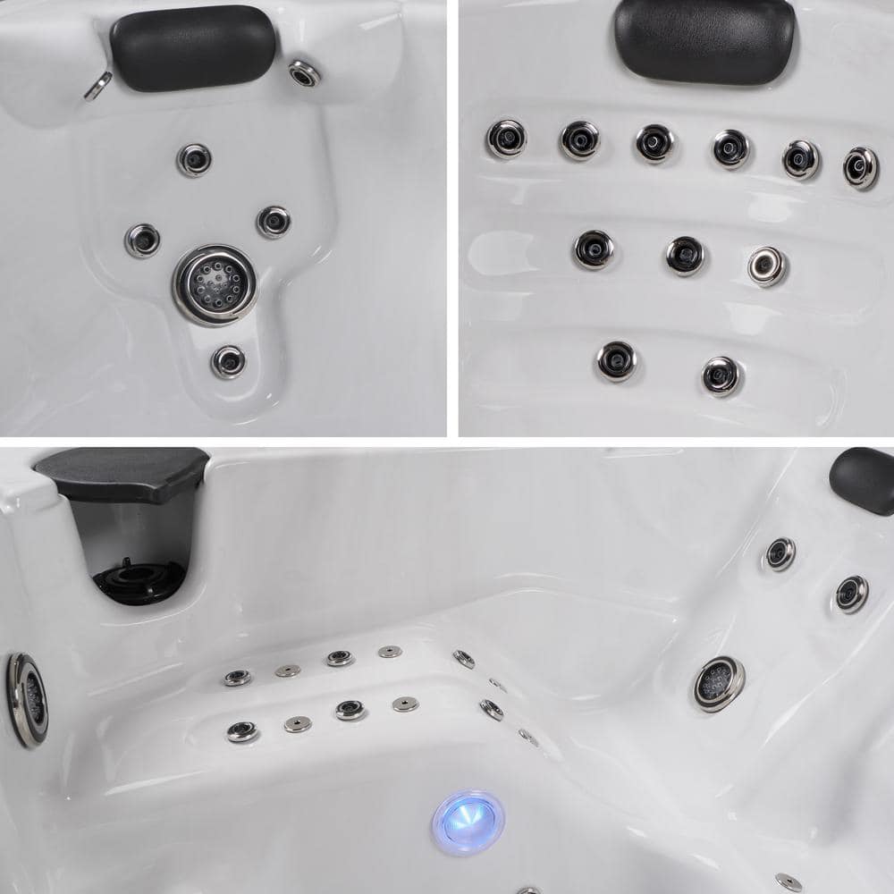 Annapolis 6-Person Espresso and White Square Hot Tub