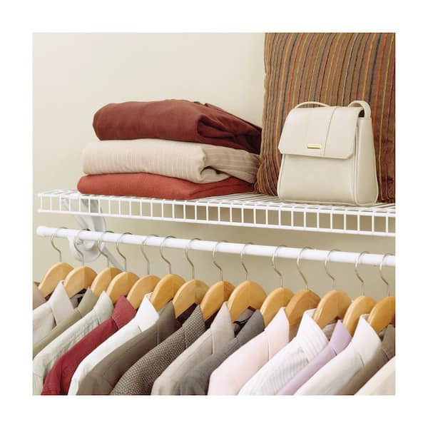 SuperSlide 72 in. W x 12 in. D White Steel Wire Closet Shelf Kit with Closet Rod