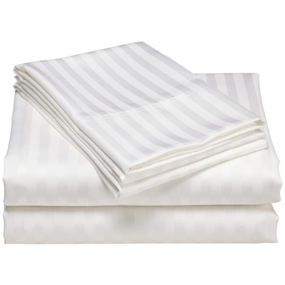 Hotel London 600-Thread Count 100% Cotton Deep Pocket Striped Sheet Set (Tw