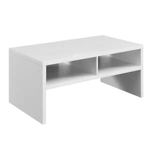 Northfield Admiral 40 in. L x 18 in. H White Rectangular Wood Coffee Table with Shelves