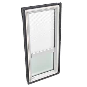30-1/16 in. x 45-3/4 in. Fixed Deck-Mount Skylight with Laminated Low-E3 Glass and White Manual Light Filtering Blind