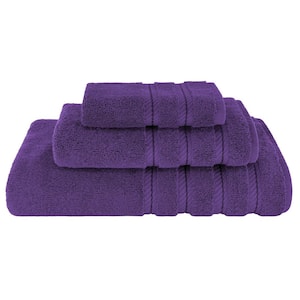 Bath Towel Set 100% Turkish Cotton 3 Piece Towels for Bathroom- Violet Purple