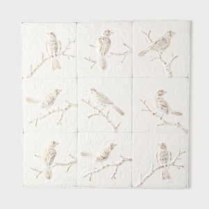 30 in. x 30 in. White Bird Wall Decor