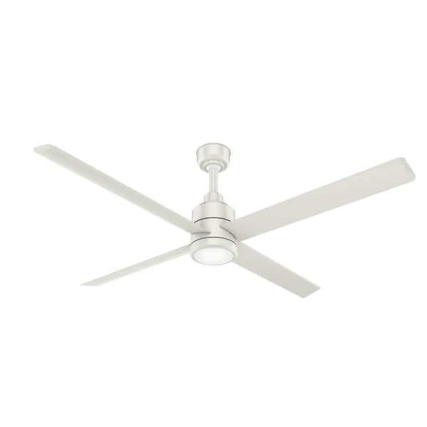 Hunter Trak 7 ft. Indoor/Outdoor White 120V 2500 Lumens Industrial Ceiling Fan with Integrated LED and Remote Control Included