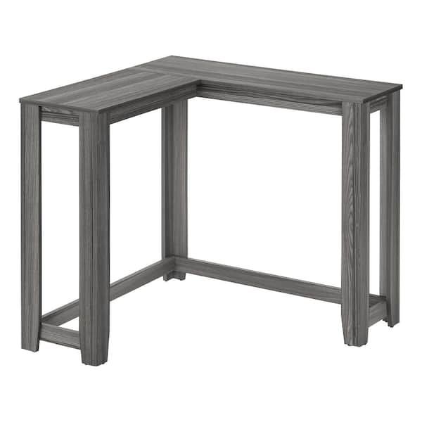 Unbranded 35.5 in. Grey Rectangle L Shaped Particle Board Console Table