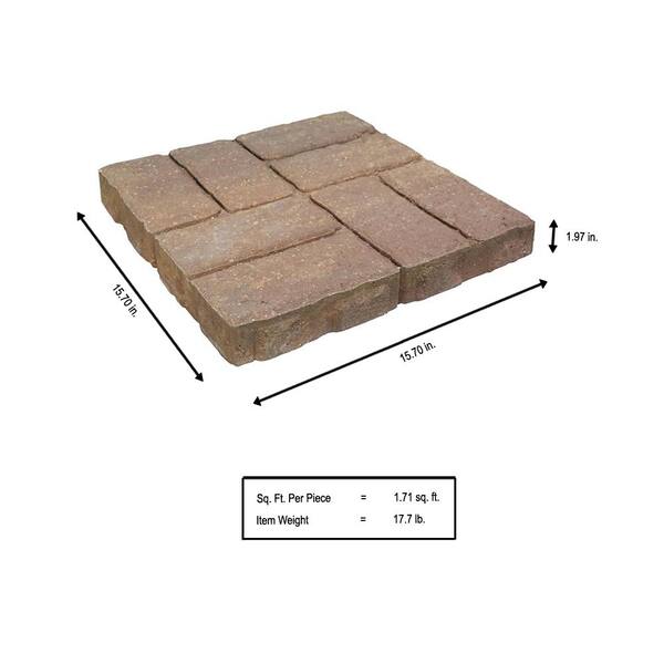 Valestone Hardscapes Weathered Brick 15 75 In X 2 Tan Charcoal Concrete Step Stone 12052272 Valestone Hardscapes Weathered Brick 15, Square Red Concrete Patio Stone Home Depot