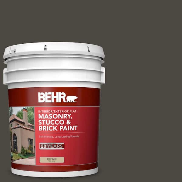 BEHR 5 gal. Home Decorators Collection #HDC-CL-14A Warm Onyx Flat Interior/Exterior Masonry, Stucco and Brick Paint