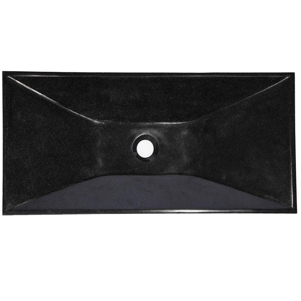 Eden 28'' Black Granite Rectangular Bathroom Sink