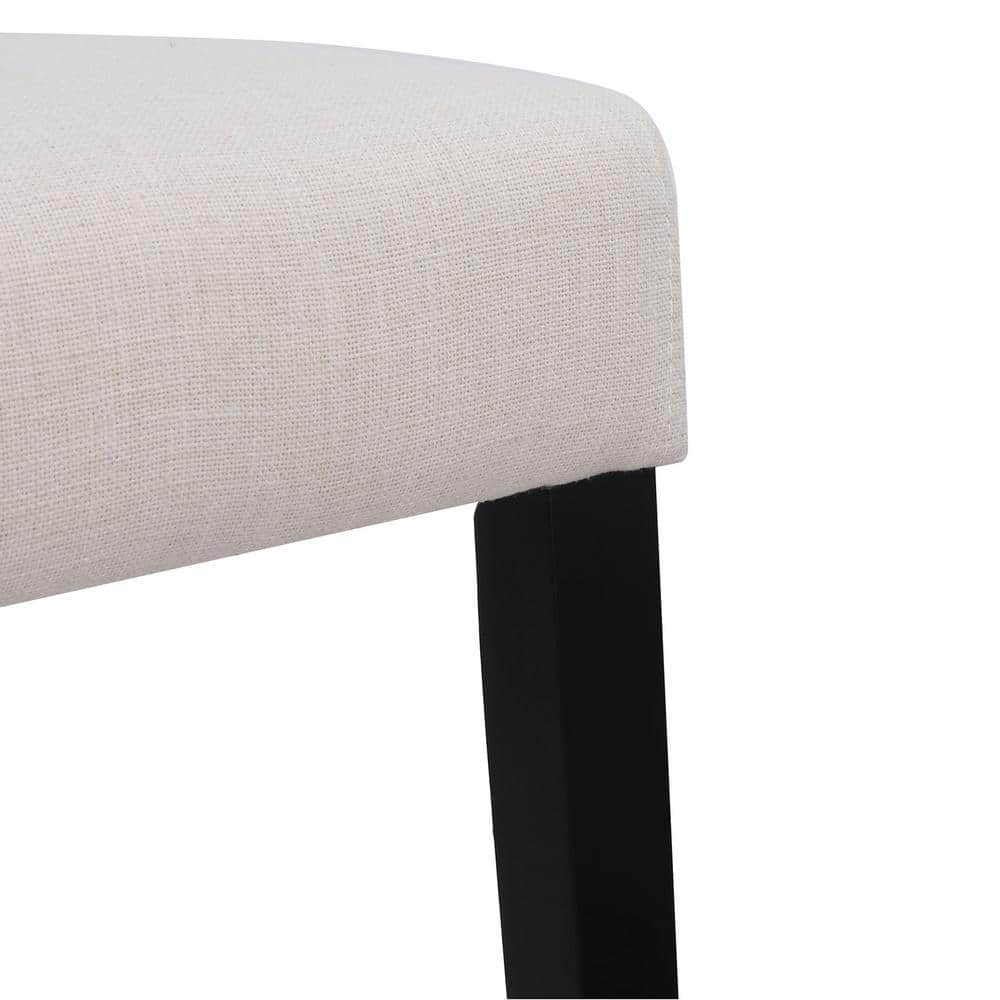 Sophisticated Beige Linen Upholstered Parsons Side Chair