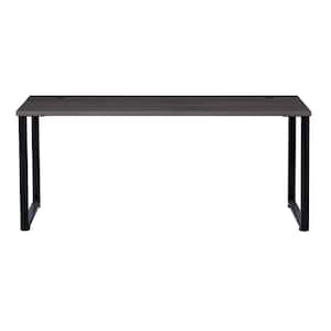 60 in. W x 24 in. D Black/Weathered Charcoal Open Desk for Commercial Office or Home Office