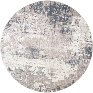 Safira Gray 7 ft. 10 in. Round Abstract Area Rug