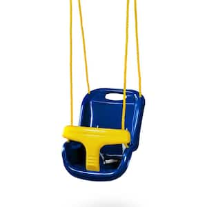 Blue Infant Swing with High Back