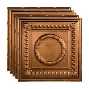 Rosette 2 ft. x 2 ft. Antique Bronze Lay-In Vinyl Ceiling Tile (20 sq. ft.)