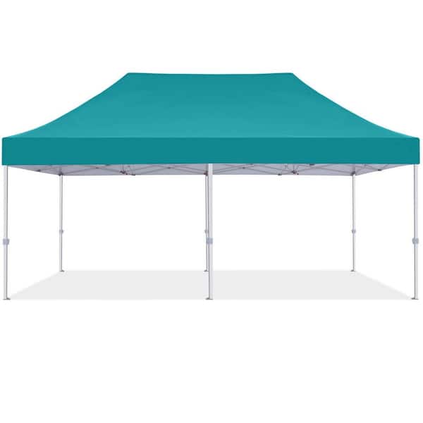 Terracemaster Commercial 10 ft. x 20 ft. Turquoise Pop Up Canopy Tent with Roller Bag