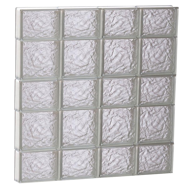 Clearly Secure 31 in. x 32.75 in. x 3.125 in. Frameless Ice Pattern Non-Vented Glass Block Window