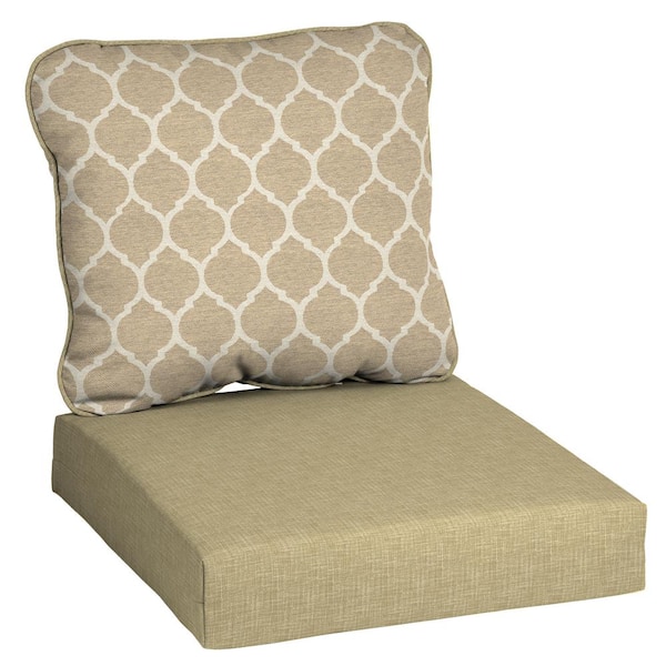 Hampton Bay 24 x 24 CushionGuard Toffee Trellis Deep Seating