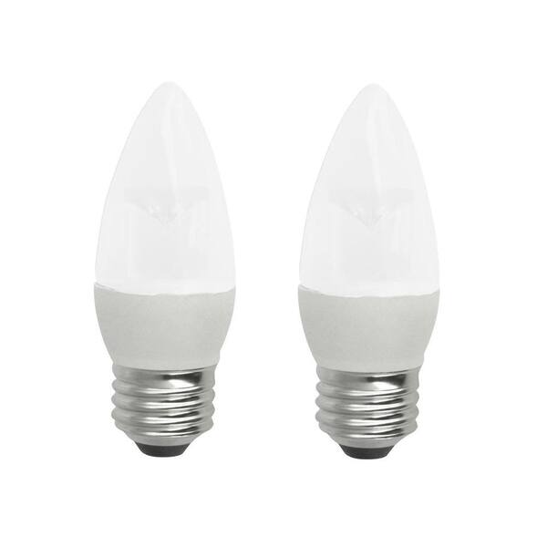 TCP 40W Equivalent Soft White (2700K) Blunt Tip Medium Base Frosted Deco LED Light Bulb (2-Pack)