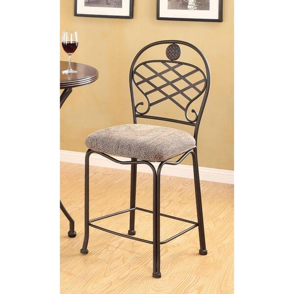 ACME Furniture Tavio 24 in. Dark Bronze Cushioned Bar Stool (Set of 2)