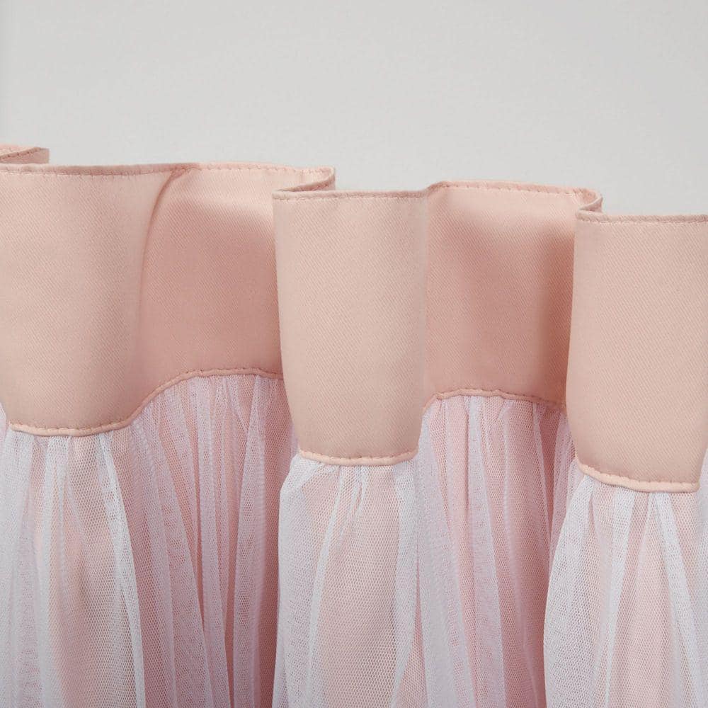 Rose Blush Blackout and Sheer Polyester Window Curtain Panels, 96" x 52"