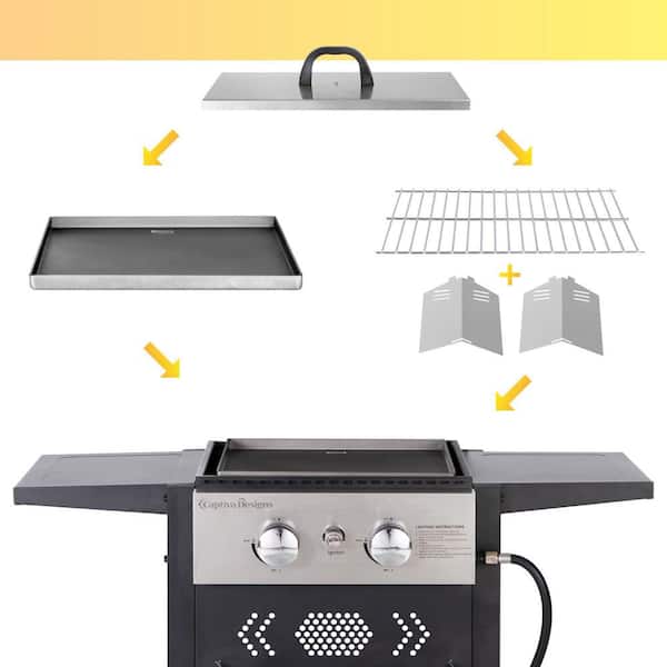Max K 2-in-1 Cast Iron Grill & Griddle - Pre-Seasoned Reversible Grilling Plate - Oven, Campfire, Double Burner Stove Top Skillet - with Handles, Grea