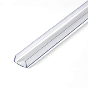 1/4 in. D x 1/2 in. W x 48 in. L Clear Rigid PVC Plastic U-Channel Moulding Fits 1/2 in. Board, (3-Pack)