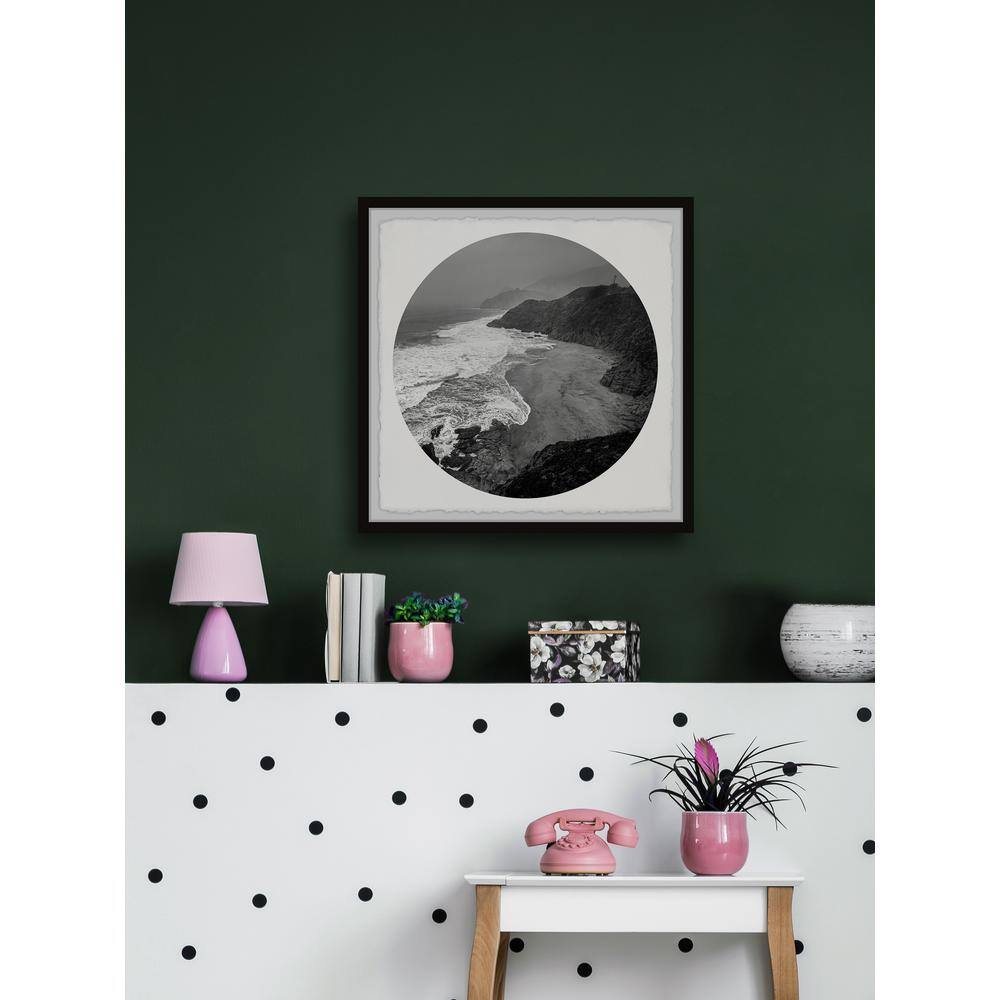 Black and White Coastal Landscape Framed Print, 12x12