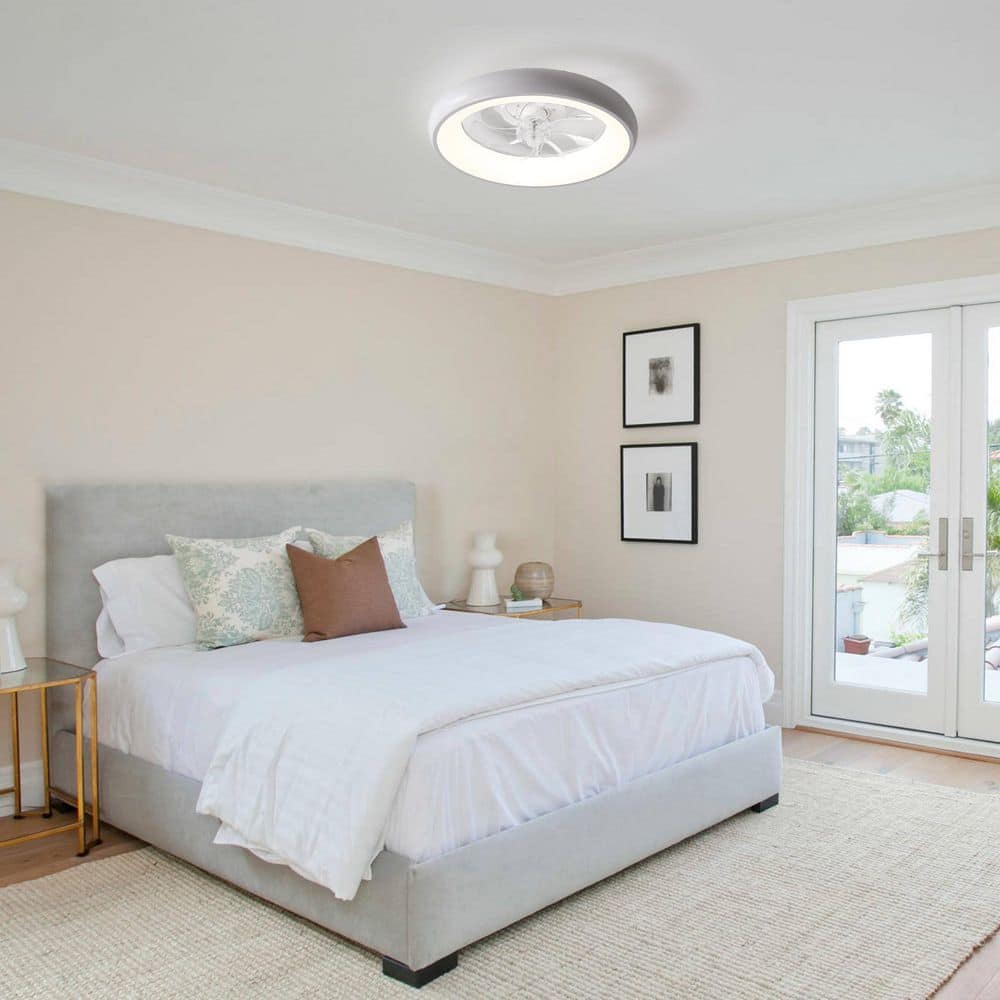 18.5 in. Matte White Bedroom Fan Light with Remote Control, Dimmable, 7 Blades, Reversible DC Motor price history on PriceWatchPro