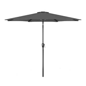 9 ft. Metal Market Patio Umbrella in Grey for Outdoor Garden