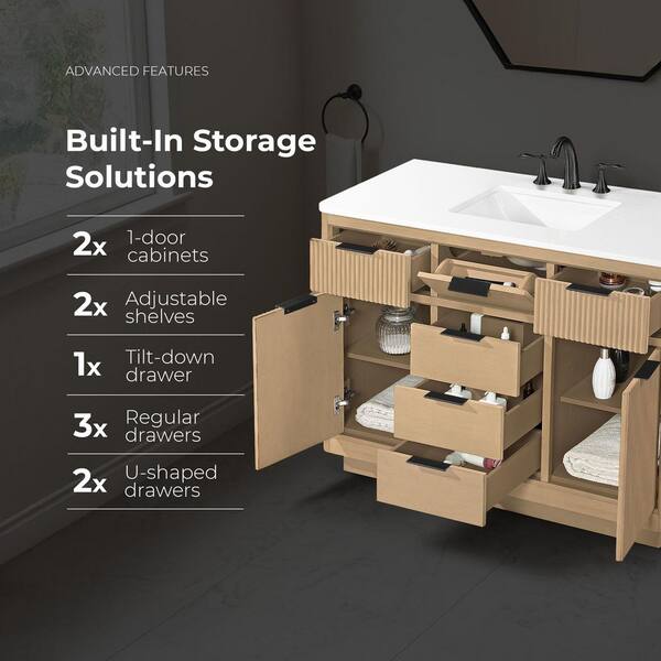 Wanroom（ワンルーム）　セット OVE Decors Xander 48 in. Single Sink Freestanding Sahara Birch