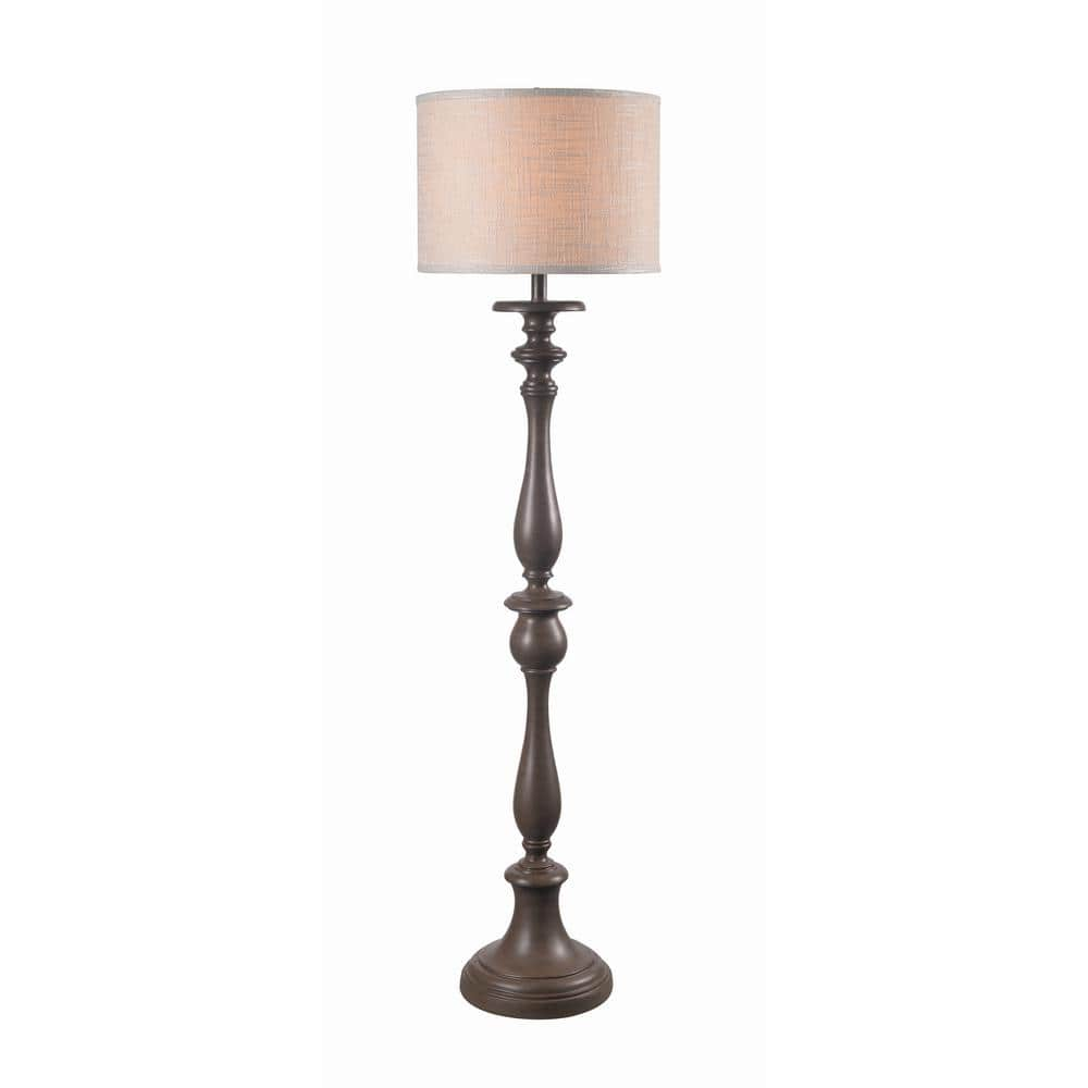 weathered wood floor lamp