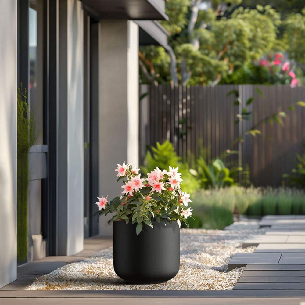 17.5 in. Large Charcoal Black Concrete Round Planter / Pot with Drainage Holes price history on PriceWatchPro